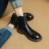 【预售5天】通勤质感十足牛皮切尔西靴短靴，粗低跟圆头短靴女猪皮垫松紧马丁靴PS&PS2306 商品缩略图3