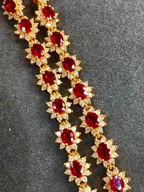 7.5ct刻面红宝石手链