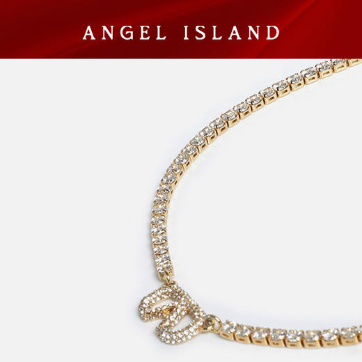 【限时折扣】ANGEL ISLAND 铜合金仿水晶首饰 经典logo系列水钻轻奢小众高级项链 商品图1