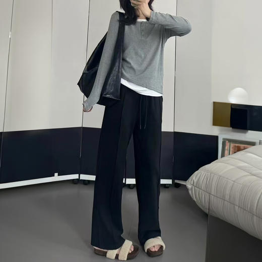 软糯羊毛蚕丝阔腿裤   常规款&加绒款 秋冬显瘦又保暖 五款百搭色可选 80-150斤可穿 商品图4