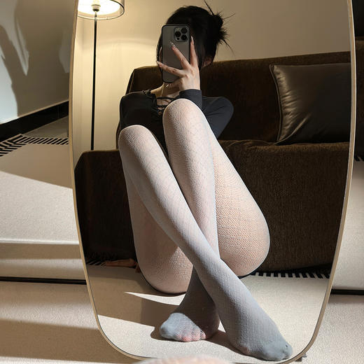 霏慕 美式复古高调菱格网眼连裤袜7333 情趣内衣搭配夫妻房事诱惑游戏女士性感丝袜 商品图12