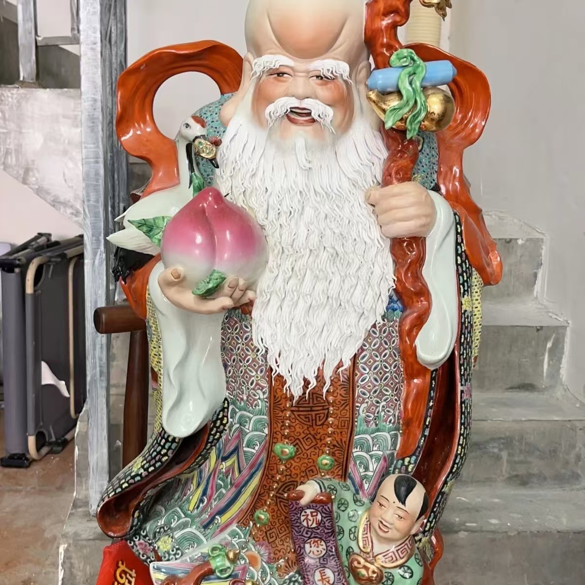 景德镇 | 高档精细 | 老寿星彩绘 | 符箓【民间神祇南极仙翁，15天内发货】