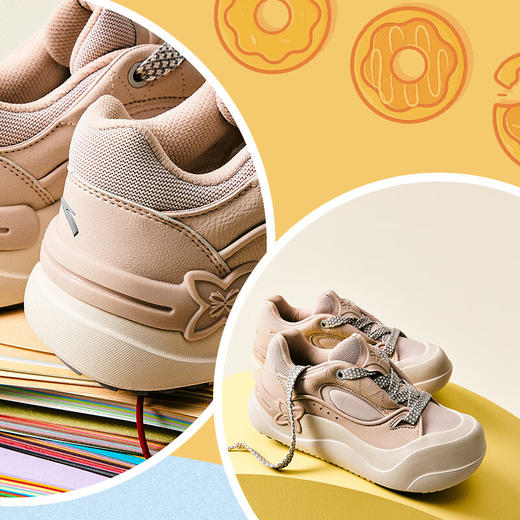 安踏甜甜圈丨休闲厚底面包鞋春季新款百搭时尚潮流运动板鞋122518030 商品图1