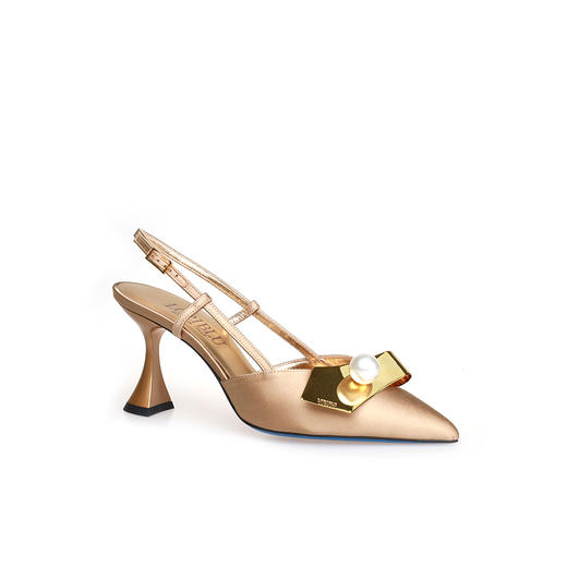 豪麟名鞋LORIBLU女鞋半凉鞋真丝布5EXSR29D金色 商品图0