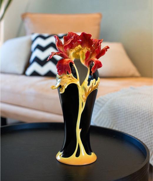 【彼达思】法蓝瓷 FZ00689贵器天成 富贵牡丹花瓶 商品图2