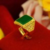 【高端大气】经典霸气帝王绿玉髓男士戒指 镶嵌帝王绿百搭-#HC 商品缩略图1