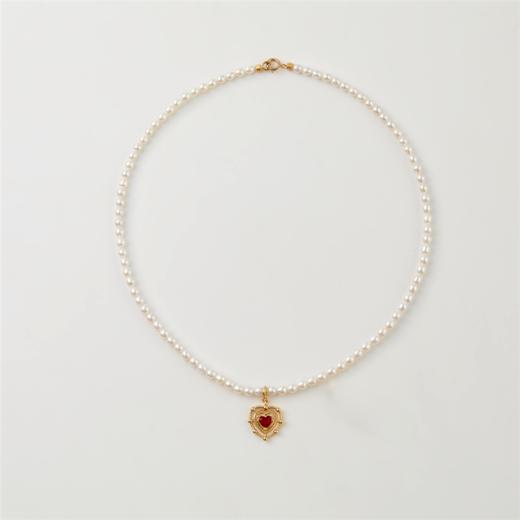 pearl moments珍刻 红桃心 米粒珍珠项链 商品图4