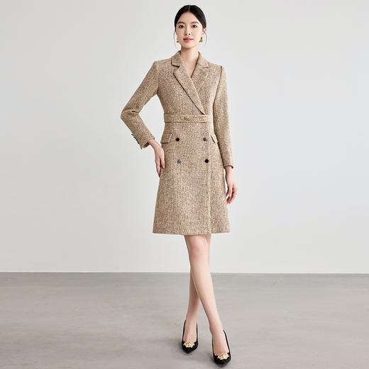 IWY/冬季咖色西装连衣裙女气质减龄女神范修身显瘦职业装24Q666 商品图2