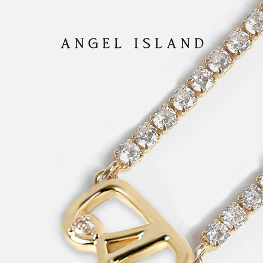 【限时折扣】ANGEL ISLAND 铜合金锆石「Aura光环」经典时尚简约满钻项链 商品图3