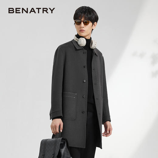 贝纳川时尚通勤中长款男士大衣ECK428006 商品图3