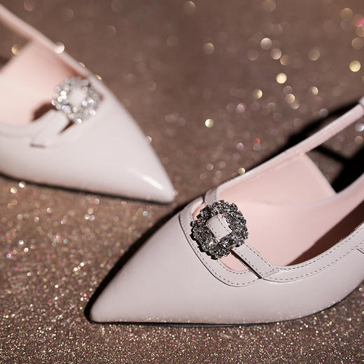 豪麟名鞋LORIBLU女鞋半凉鞋羊皮革5EWSSC52白色 商品图3