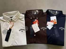 日本callaway三色千鸟格花纹保暖发热翻领衬衫