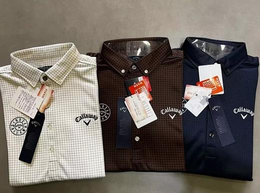 日本callaway三色千鸟格花纹保暖发热翻领衬衫 商品图0