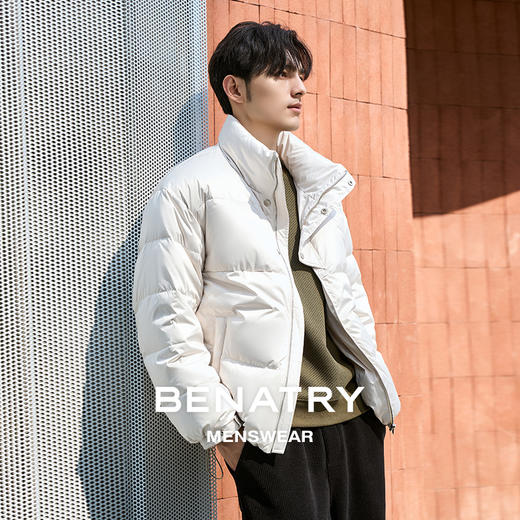 贝纳川休闲时尚特色门襟男士羽绒服ECP405010 商品图1