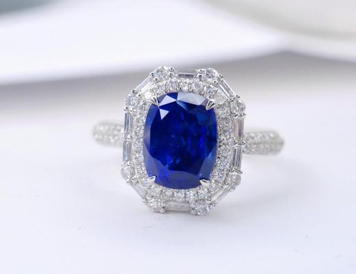 3.5ct刻面蓝宝石戒指 商品图0