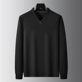 【新款DDA】大依优型大码V领长袖T恤Polo衫加肥加大肥佬休闲商务宽松透气上衣打底