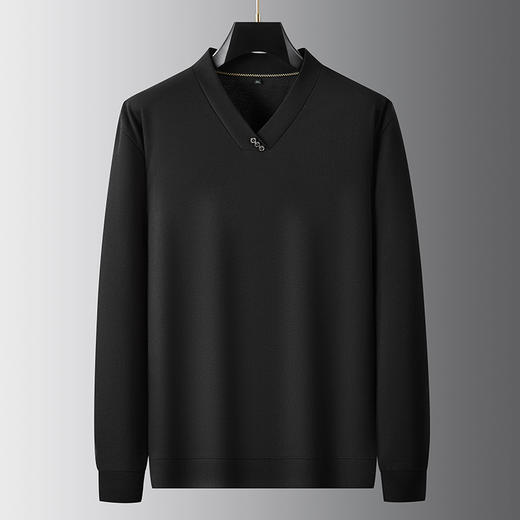 【新款DDA】大依优型大码V领长袖T恤Polo衫加肥加大肥佬休闲商务宽松透气上衣打底 商品图0