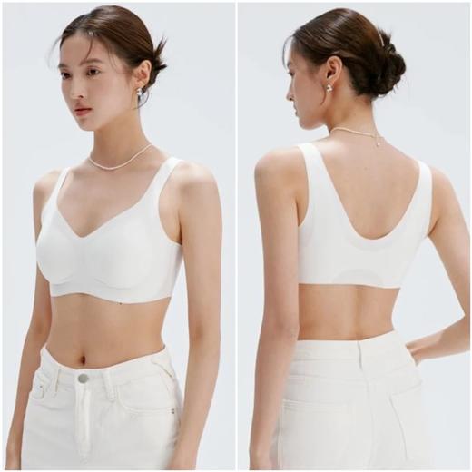 后背无痕裸感一片式内衣，华歌尔产线，20D珍珠柔纱背心式内衣。 商品图1