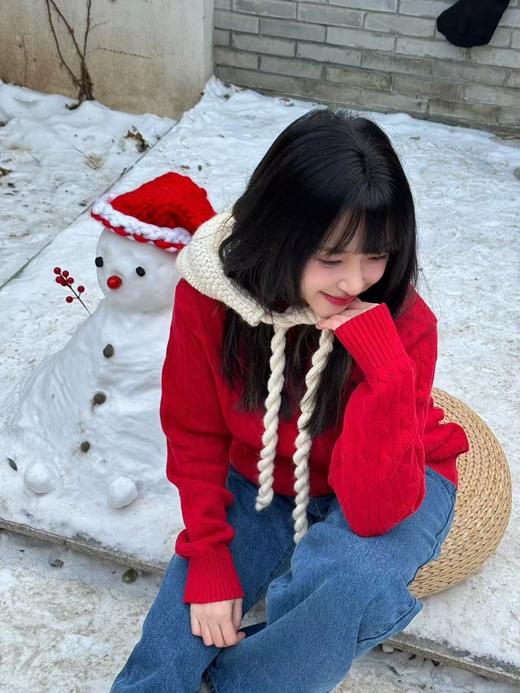 C位立领polo经典老钱风麻花针织半拉链毛衣 商品图7