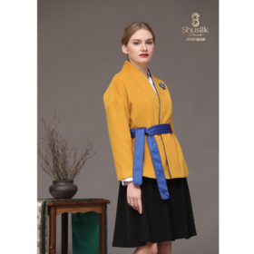 F17644 中式羊毛大衣短款