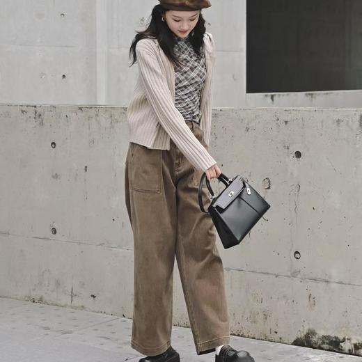 顺丰包邮41558洛诗琳100%羊毛造型感拉链连帽开衫583 商品图1