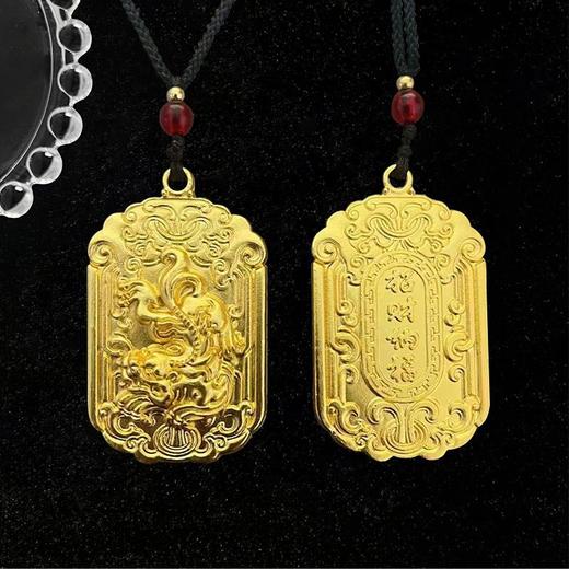 【高端大气】古法吃金兽吊坠饰品 时尚霸气纯黄金色吊坠-#XA 商品图1