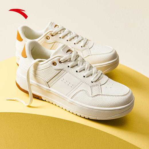 安踏破竹丨经典低帮撞色板鞋女款简约小白鞋百搭休闲鞋122518012 商品图5