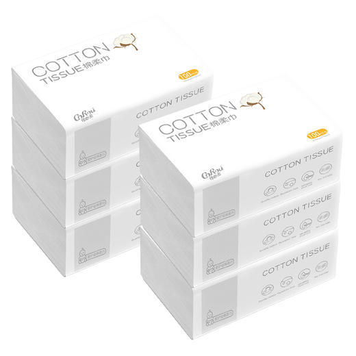 可心柔 纯棉洗脸巾6包加厚干湿两用巾婴儿棉柔巾一次性洗脸巾 商品图2