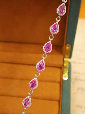 8.2ct刻面帕帕拉恰蓝宝石手链