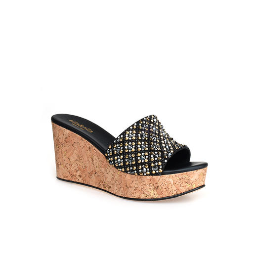 豪麟名鞋NILA&NILA女鞋凉拖羊反绒面革PERT02D黑色 商品图0