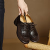 【预售5天】复古春季软底舒适深口单鞋新款羊皮拼接系带中跟黑色小皮鞋乐福鞋DPJ&2958 商品缩略图0