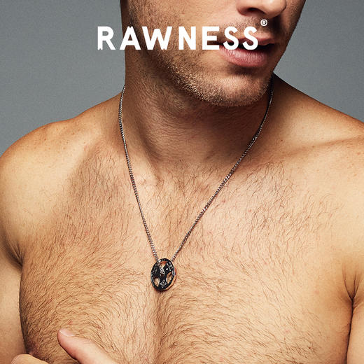 Rawness/契健 杠铃片项链 镀白金款 28mm 杠铃片项链美式健身哑铃锁骨链钛钢毛衣链男女 商品图3