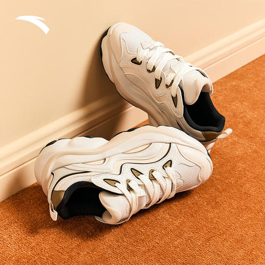 安踏萌爪鞋老爹鞋休闲鞋厚底增高女鞋冬季新款潮流运动鞋122518880R 商品图2