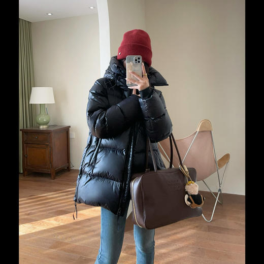 柜上1W!三防95三星白鸭绒面包连帽羽绒服女中长款外套24冬款! 商品图1