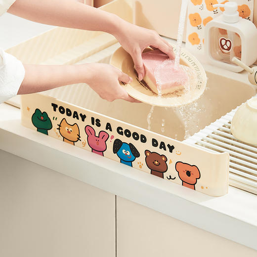 摩登主妇水槽挡水板厨房水池边缘洗菜洗手池防溅水挡板隔板挡水条 商品图0