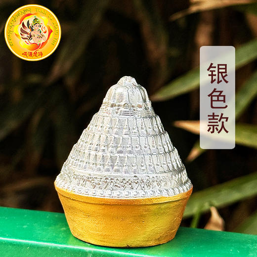 壤塘曾克如来八塔装藏舍利擦擦佛塔金刚塔金银两色擦擦高5.8cm最宽处4.8cm 商品图6
