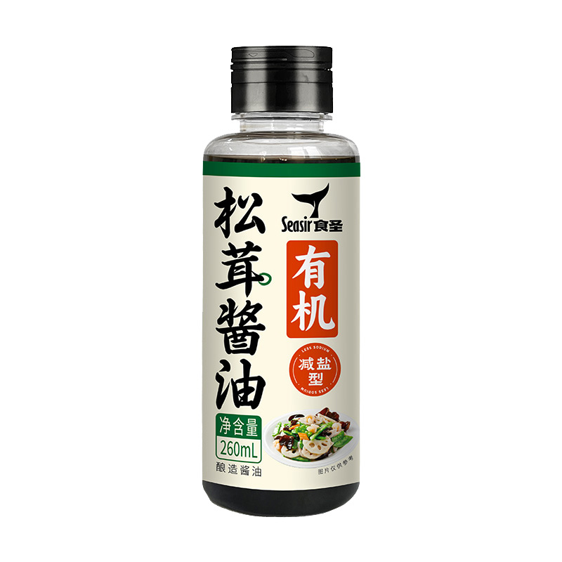 食圣 有机松茸减盐酱油260mL瓶装