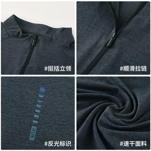 跃牌【PF系列】秋季新款半拉链立领卫衣男士长袖打底衫CXM24704 商品图1
