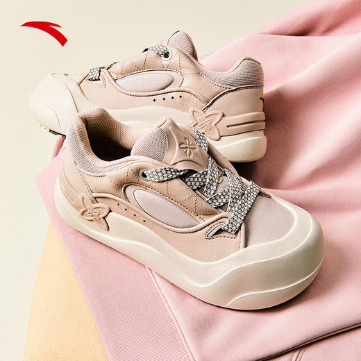 安踏甜甜圈丨休闲厚底面包鞋春季新款百搭时尚潮流运动板鞋122518030 商品图6