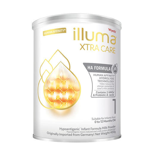 [小罐1段]惠氏启赋Wyeth敏适HA适度水解低敏婴幼儿奶粉1段(0-12个月)400g 商品图3