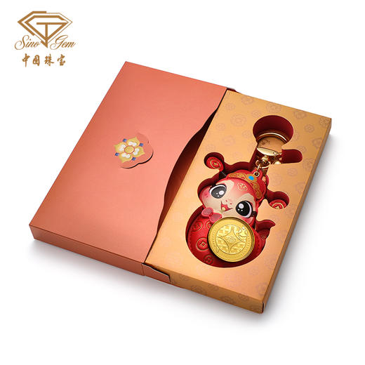 蛇年国风黄金钥匙扣 本命年生肖平安足金车包钥匙挂件 商品图9