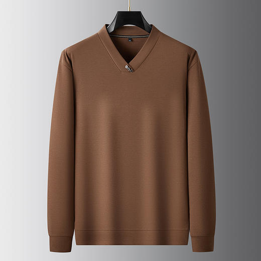 【新款DDA】大依优型大码V领长袖T恤Polo衫加肥加大肥佬休闲商务宽松透气上衣打底 商品图5