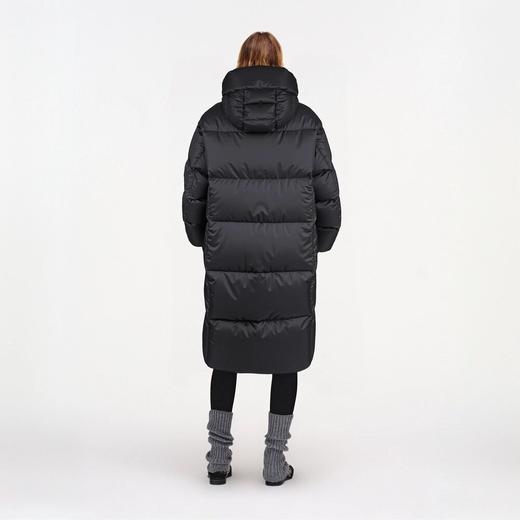 舒库羽绒服男女秋冬季绗缝鹅绒服保暖宽松气质中长款连帽外套 商品图4