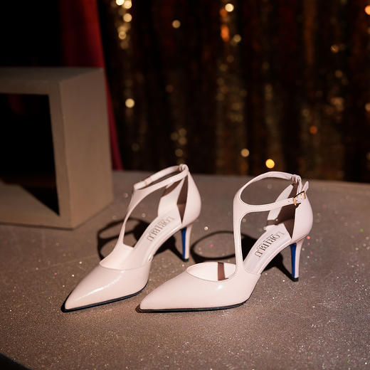 豪麟名鞋LORIBLU女鞋半凉鞋羊皮革5EXSCC54粉色 商品图3