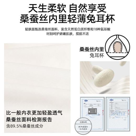 好奇蜜斯夏薄法式内衣女蕾丝文胸罩套装三角杯无钢圈兔耳杯桑蚕丝-Evie 伊维 商品图4