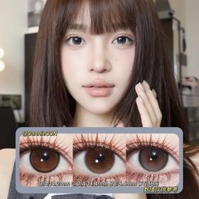 BOLLYCON半年抛·蜜茶泡泡&黄油泡泡&牛乳泡泡·14.2mm(着色参考13.4mm) 0-800度(无525/575) 韩产进口·(建议佩戴3-4个月左右更换)