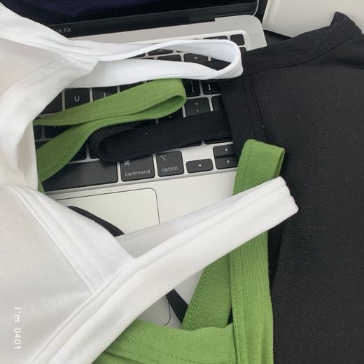 老米优品🎈3-5天。哼个小曲儿迎接春天🌿《一字领带胸垫法式莫代尔背心》文胸+背心一体设计，氧气感十足的色系！BX250108A 商品图4