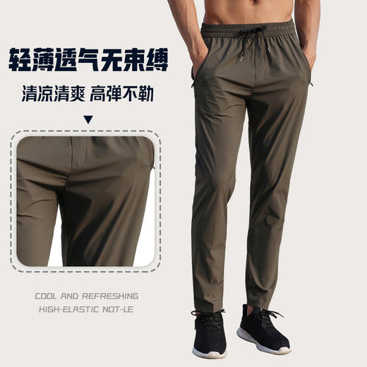 跃牌【PF系列】秋季薄款修身透气耐磨裤子直筒速干休闲梭织跑步长裤男62317 商品图1