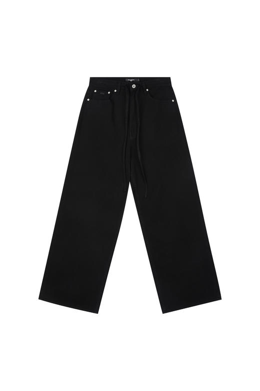 oneup全棉斜纹系带阔腿休闲长裤 商品图6