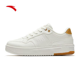 安踏破竹丨经典低帮撞色板鞋女款简约小白鞋百搭休闲鞋122518012